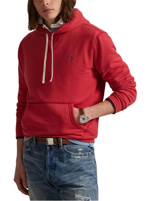 Felpa uomo Hoodie Rosso Polo Ralph Lauren | 710766778102SUNRISE RED